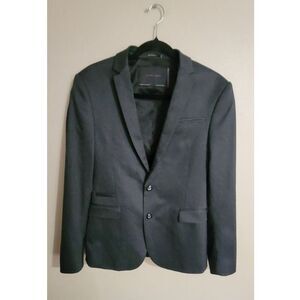 Zara Man Office Casual Pinstripe Gray Two-Button Blazer Jacket, Size 36 (EUR 46)